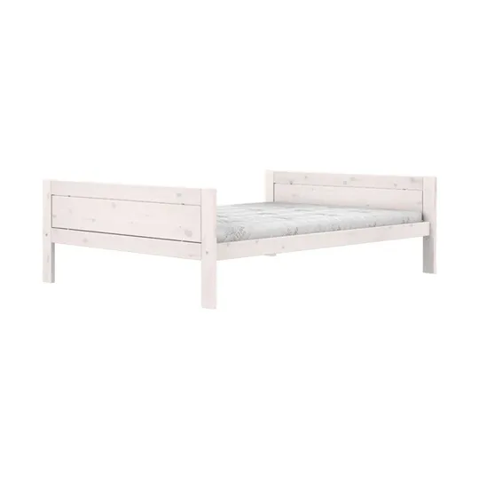 LIFETIME Einzelbett - 140x200 cm - Premium Lattenrost - White Wash