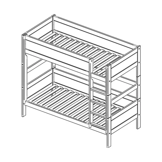 LIFETIME Kidsrooms Stockbett Luxe mit gerader Leiter, weiß lackiert