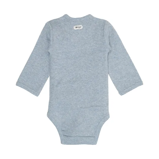 Lodger Babybody Langarm - Melange - Größe 74 - Blue Fogg