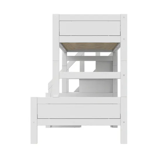 LIFETIME Kidsrooms Family Etagenbett mit Treppenschrank – Premium – 90/120 x 200 cm - White