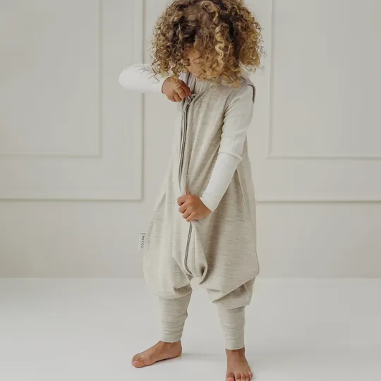 Meyco Schlafsack Jumper - Studio - 104 cm - Merinowolle - Sand Melange