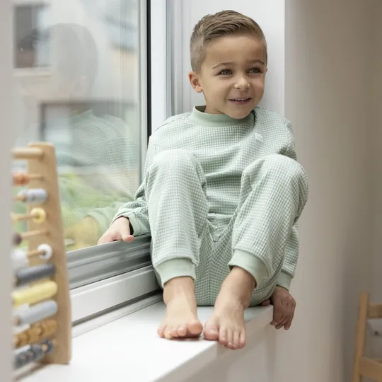 Feetje Waffel Pyjama Green Melange Gr. 104