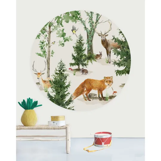 Creative Lab Amsterdam Forest Life Tapete Rund 120 cm