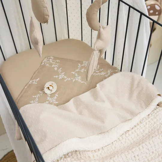 Meyco Waffel Teddy Wiegen-Decke - 75 x 100 cm - Nature