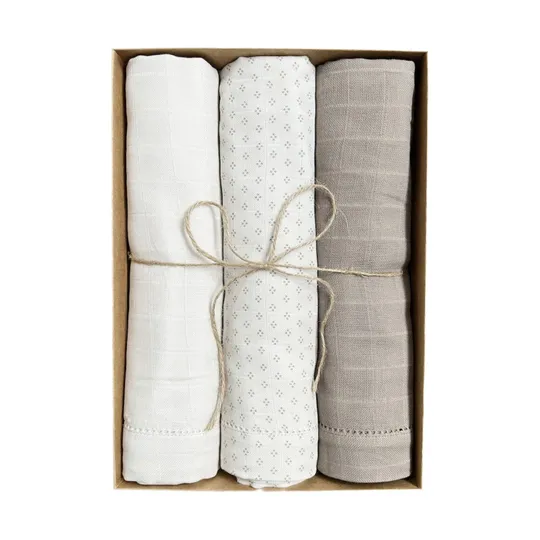Pine Cone Geschenkbox Mulltücher – 3-teilig – 120 x 120 cm - Soft Meadow