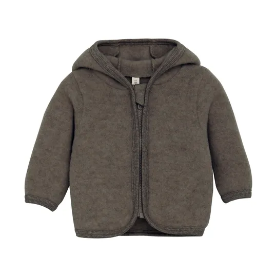 HUTTEliHUT Jacke - Größe 74 - Wool Fleece - Brown Melange