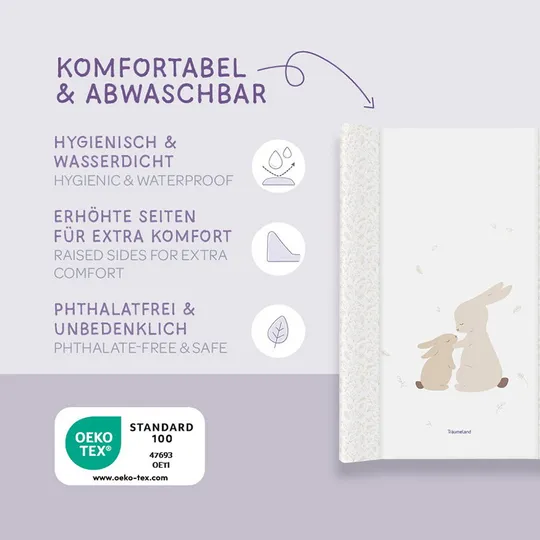 Träumeland Wickelauflage - Hophop Bunny - 50 x 70 cm
