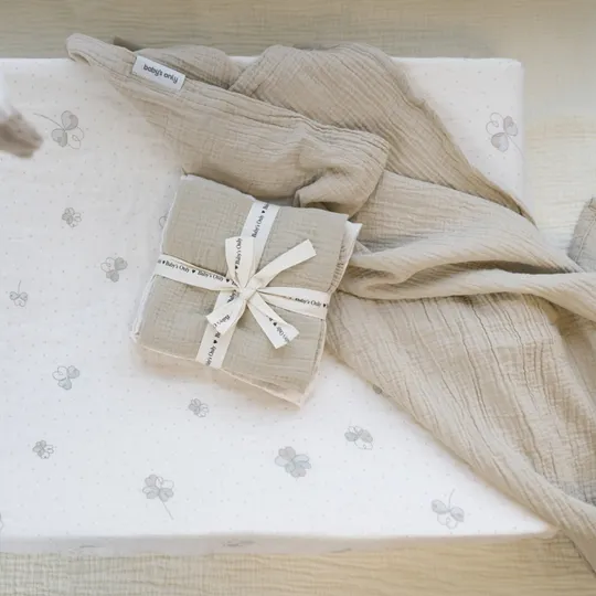 Baby's Only Tender Swaddle - 2-Pack - 115x115 cm - Beige / Clover