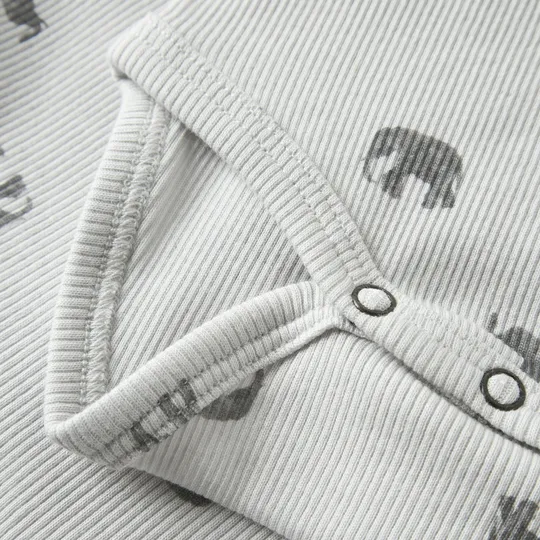 Lil Atelier Babybody - Gr. 62 - Glacier Gray Elephant