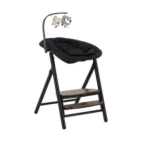 Qute Hochstuhl & Wippe- Q-Sittle - Woody/Black/Black