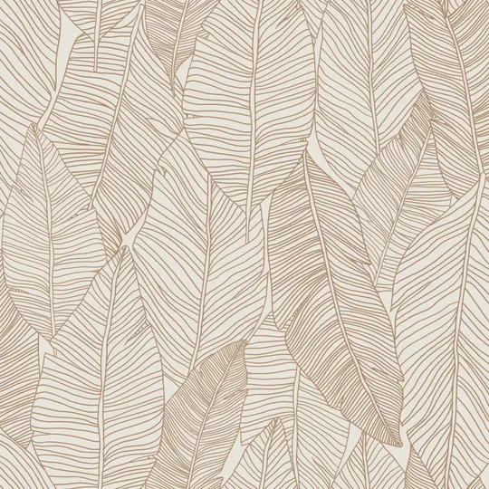 ESTAhome Tapete - Gezeichnete Blätter - Beige - 53 cm x 10.05 m