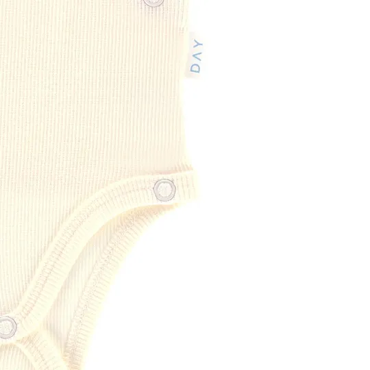 DAY Wickelbody Langarm Ripp - Gr. 74/80 - Cream