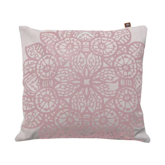 Overseas Kissen Lace, Blush / Gebrochen Weiss, 45 x 45 cm