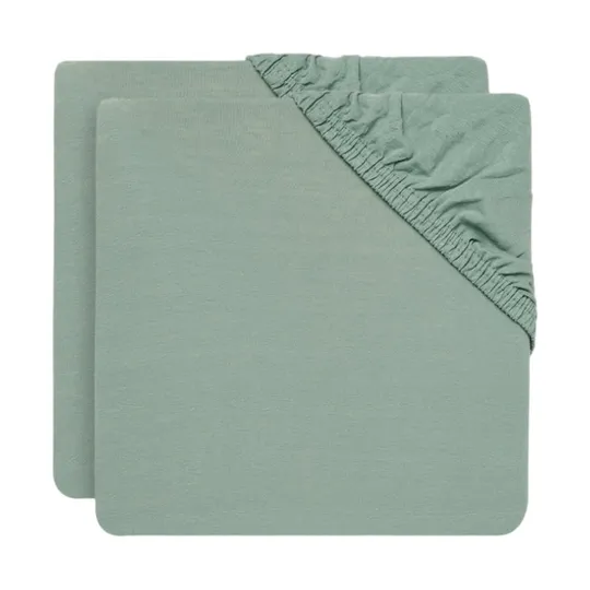 Jollein Spannbettlaken – 75 x 95 cm – Jersey – Ashgreen 2 Stück