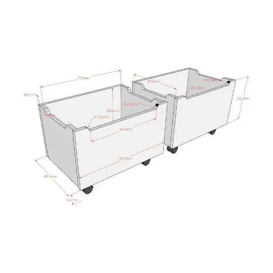 Vipack 2-er Set Schubladen - Forrest Eiche