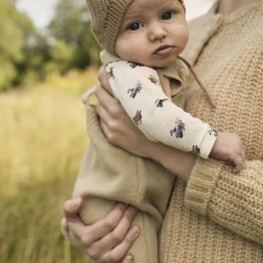 Lil' Atelier Detail Babybody - Gr. 74 - Turtledove Melange