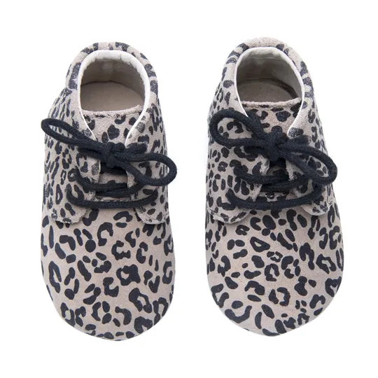 Mavies Classic Babyschuhe Leopard, Grau, Gr. M