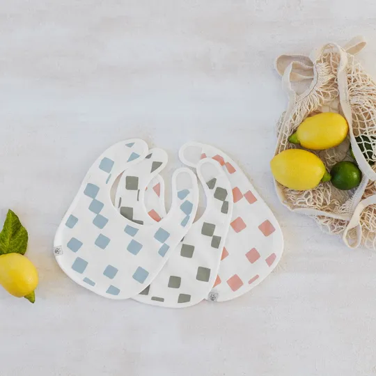 Lässig Lätzchen Newborn 3 Stück - Happy Fruits - Light Blue