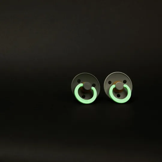 BiBs Glow In The Dark Fopspeen - Rond - 2 Stuks