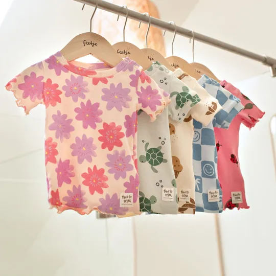 Feetje Premium Summerwear Shortama - Bibi Bloom - Gr. 92 - Lila