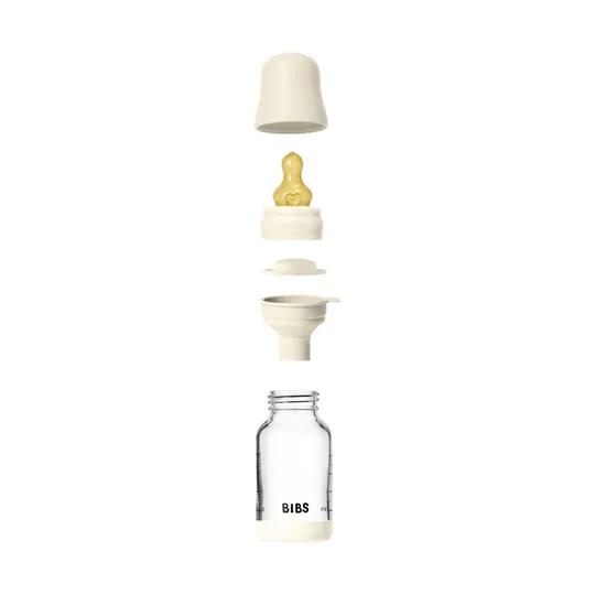 BIBS Flasche - Slow Flow - 120 ml - Glas/Latex - Ivory