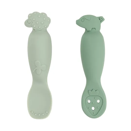 Done By Deer Tiny Farm Übungslöffel Set - Green