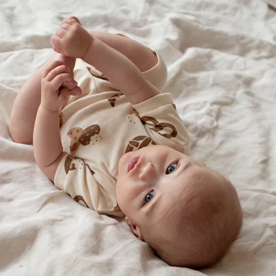 Feetje Premium Summerwear Shortama - Cosy Crumbs - Gr. 116 - Offwhite