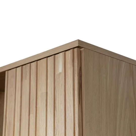 Woood New Gravure Hochschrank - Mit Schublade - Eiche - Klarlack