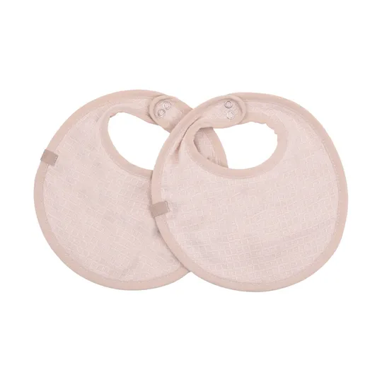 Bamboom Waffle Terry Lätzchen – 2er Set - Vintage Pink