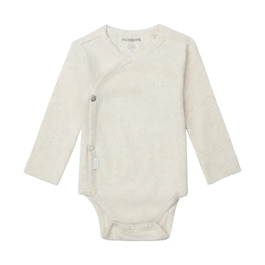 Noppies Nino Wickelbody - Ripp - Oatmeal - Gr. 68