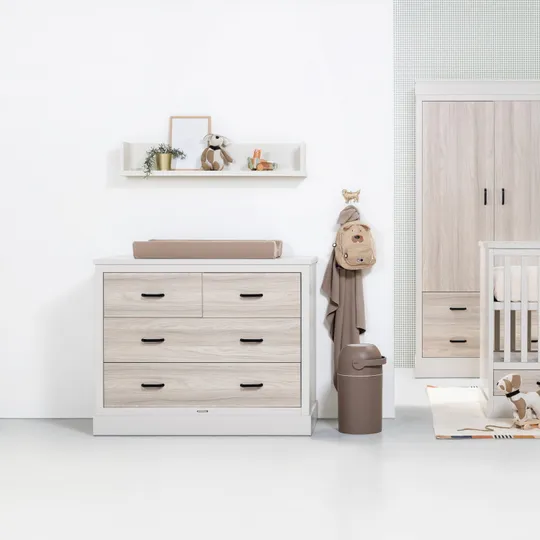 Kidsmill Newport Babyzimmer Oatmeal / Eiche | Kommode + Schrank
