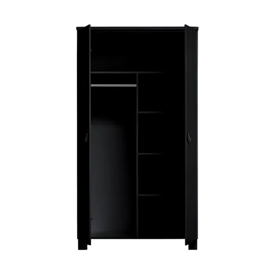 Woood Ties 2-türiger Kleiderschrank - Schwarz