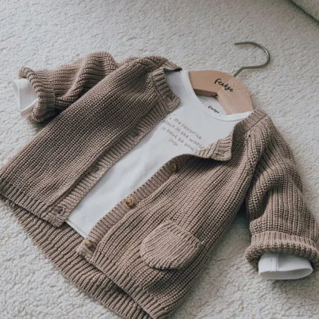 Feetje Strickjacke Gestrickt - The Magic Is In You - Taupe - Gr. 62