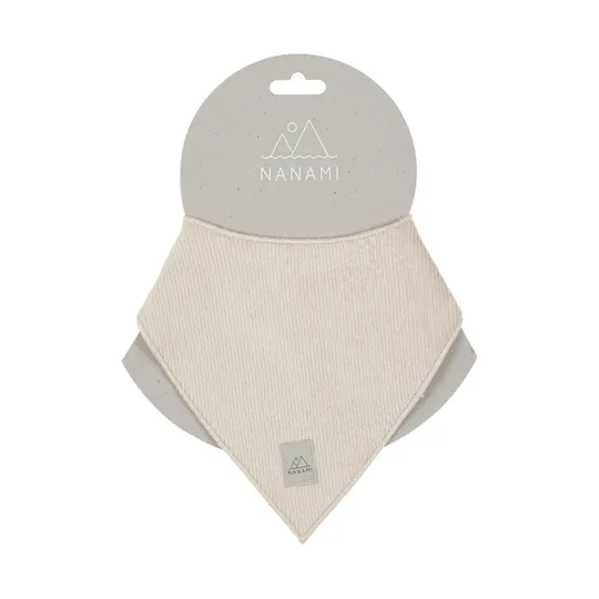 Nanami Rib Velvet Bandana Lätzchen - Natur