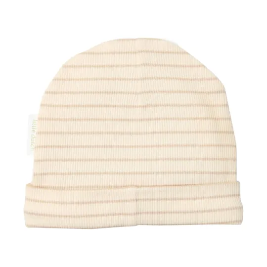 Little Dutch Mütze – Soft Beige Stripe - 0-3 Mte