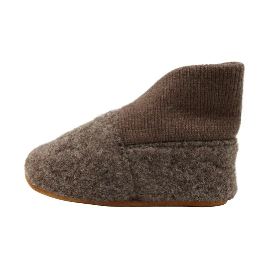 En Fant Wollpantoffeln Rippstrick - Walnut - Größe 21/22