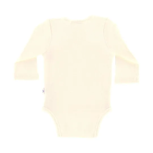 DAY Wickelbody Langarm Ripp - Gr. 74/80 - Cream