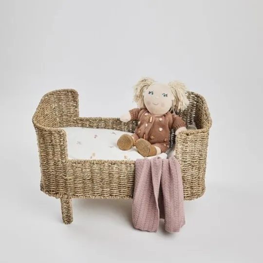 Smallstuff Puppenbett - Rosaline - Natural Seagrass