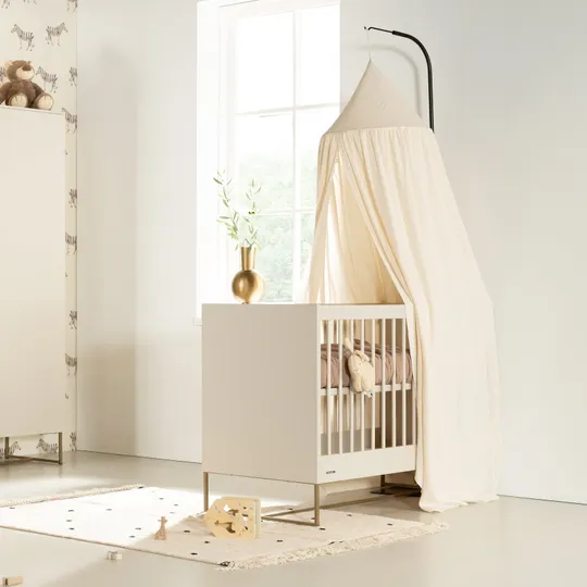 Kidsmill Intense II Babyzimmer Oatmeal / Patinated Brass | Babybett 60 x 120 cm + Kommode + Schrank 2-türig