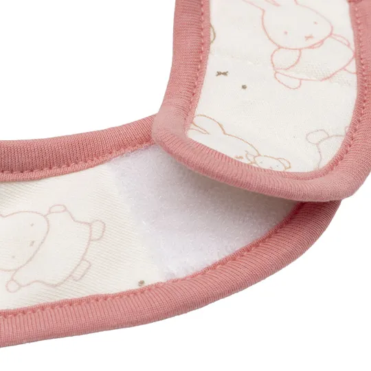 Jollein Wasserdichte Jersey-Lätzchen - Miffy Moments - 5er-Pack - Silk Rose
