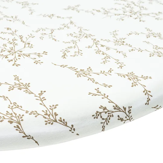 Meyco Spannbettlaken Rundprint - Jersey - Branches - Sand - Ø 90/95 cm