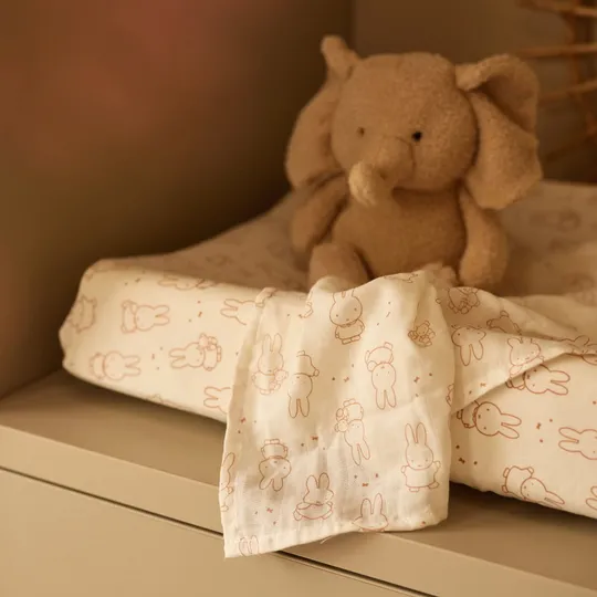 Jollein Miffy Moments Hydrophiles Tuch – 2 Stück – 115 x 115 cm – Light Terra