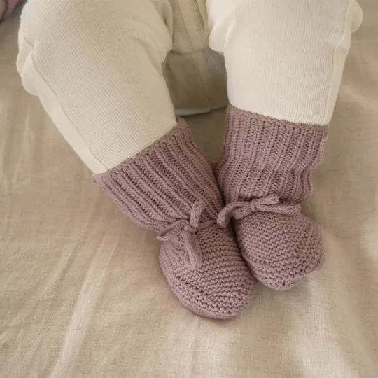Lodger Knit Pantoffeln - 0-6 Monate - Rose