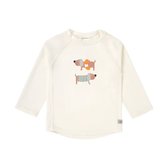 Lässig Schwimmshirt Langarm - Beach Dog - Größe 86 - Orange/Dark Sea