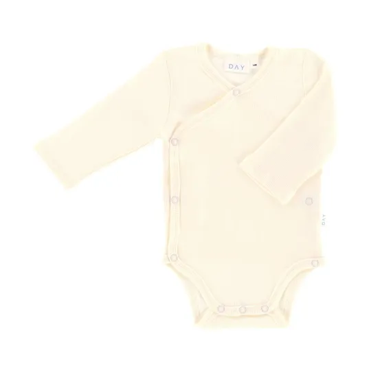 DAY Wickelbody Langarm Ripp - Gr. 50/56 - Cream