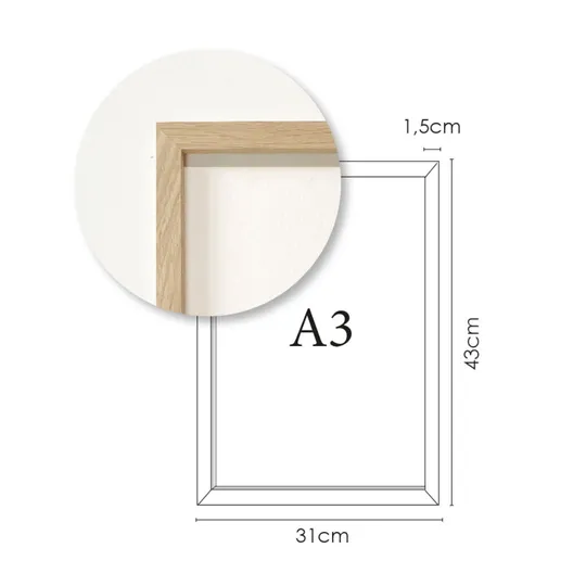 Groovy Magnets Magnetischer Holzrahmen A3 - Eiche