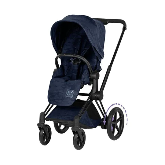 Cybex e-Priam 5 Style Rebellious Luxury 2-in-1 Kinderwagen – Denim Blue | Navy Blue
