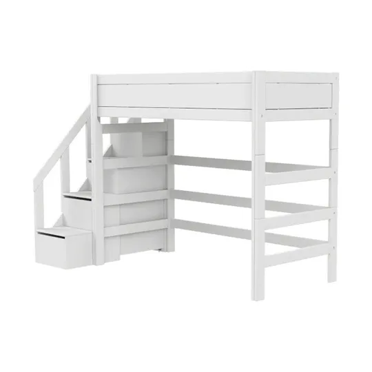 LIFETIME Kidsrooms Hochbett mit Treppenschrank – Premium