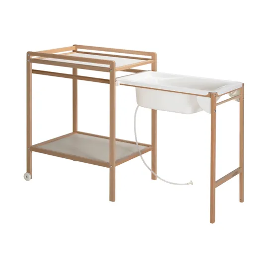 Babypark Exklusiv Wickeltisch Inklusive Badewanne - Natur