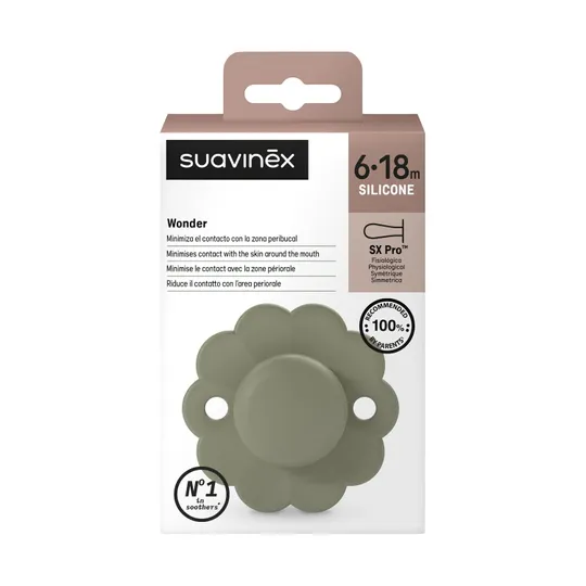 Suavinex Schnuller - SX Pro - Wonder - 6-18 Monate - Silikon - Hedge Green